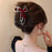Red & Black Velvet Bow Hair Claw Clip